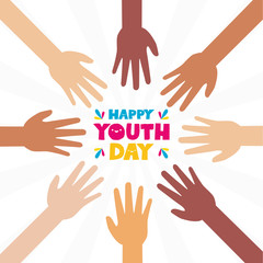 happy youth day flat design