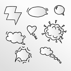 Set of comic speech vector bubbles