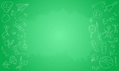 Green blackboard vector template with space for text in the middle.