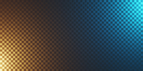 Sci-fi metal background with abstract texture illuminated in blue and orange. 3d rendering.