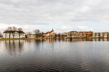 Schwerin, Germany. Views of the Pfaffenteich, a pond lake in the middle of the city