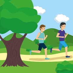 outdoor people activity flat design