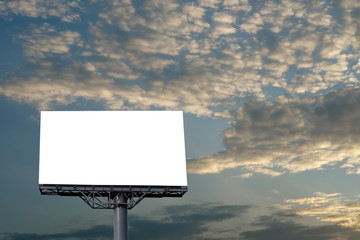 blank billboard with beautiful clouds and sky background