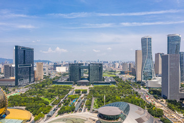 panoramic city skyline in hangzhou china