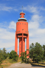 High antique brick water tower