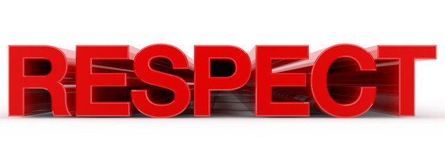 RESPECT word on white background illustration 3D rendering