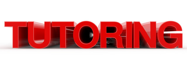 TUTORING word on white background illustration 3D rendering