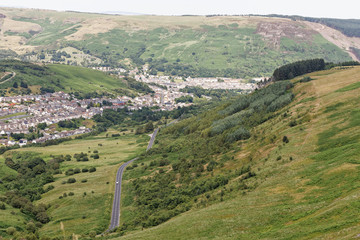 looking over the Rhonda valley from the Bwlch vantage point