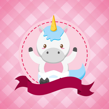 Unicorn Toy Baby Shower Card