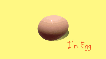  egg on yellow background