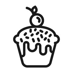 cupcake, bakery - minimal line web icon. simple vector illustration. concept for infographic, website or app.