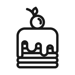 cake, bakery - minimal line web icon. simple vector illustration. concept for infographic, website or app.