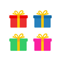 gift box set icon vector. gift box symbol