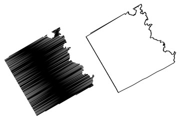 Freestone County, Texas (Counties in Texas, United States of America,USA, U.S., US) map vector illustration, scribble sketch Freestone map