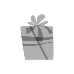 Gift box gray transparent silhouette.