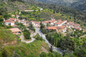 Fototapeta na wymiar Mountain village of Lazania in Cyprus