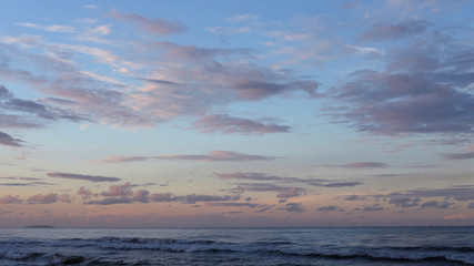 Sea beach with beautiful sunrise background