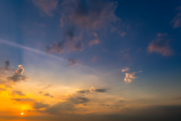 Sunset Sky Background on the beach in summer