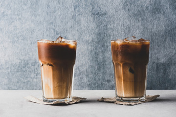 ice coffee with milk background