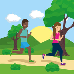 outdoor people activity flat design