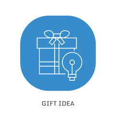 Prize give away, surprising gift, emotional present, fun experience, gift idea concept, line icon