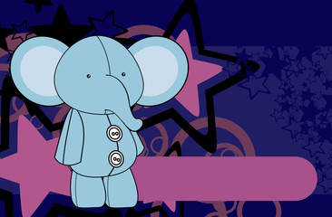 Obraz premium cute plush elephant toy kawaii style cartoons background