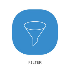 Funnel outline icon. linear style sign for mobile concept and web design. Filter simple line vector icon. Filtration, marketing symbol, logo illustration. Pixel perfect vector 