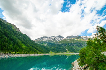 Obraz na płótnie Canvas Anterselva Lake, Ahrntal, Valle Aurina, Trentino Alto Adige, Bolzano, Trentino Alto Adige, South Tirol, Italy, Europe