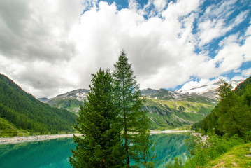 Obraz na płótnie Canvas Anterselva Lake, Ahrntal, Valle Aurina, Trentino Alto Adige, Bolzano, Trentino Alto Adige, South Tirol, Italy, Europe