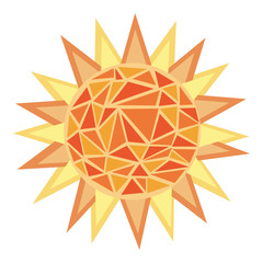 モザイク画風：太陽アイコン02（ベクター）