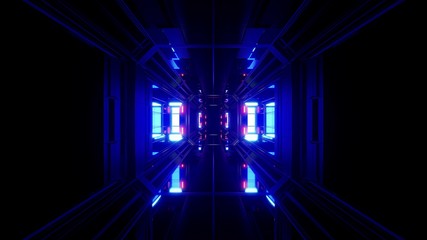 futuristic science-fiction tunnel corridor 3d illustration background