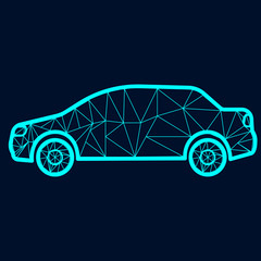 Naklejka na ściany i meble The car, consisting of polygons. Vector illustration