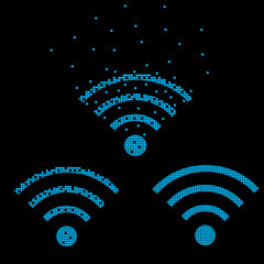 Wi-fi signal consisting of particles. Vector illustration