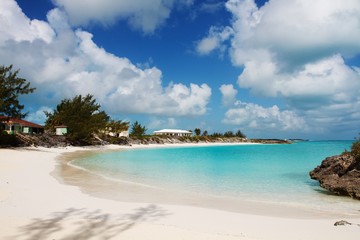 Plakat tropical beach and sea, Exuma, Bahamas 