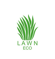 Lawn logo. Isolated lawn on white background. Grass