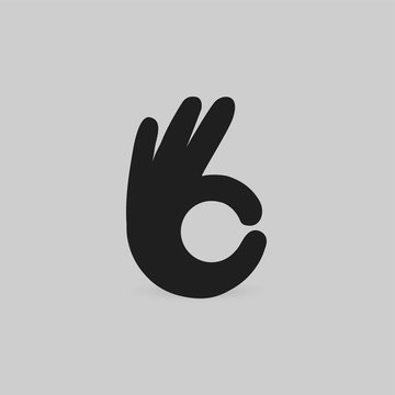 ПечатьPerfectly ok  hand symbol vector graphics
