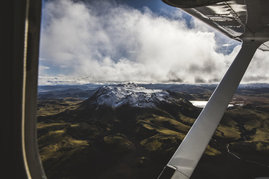 A view of one of the larger mountains standing just over 1000 meters in Landmannalaugar, Icelands national Park in the Highlands.