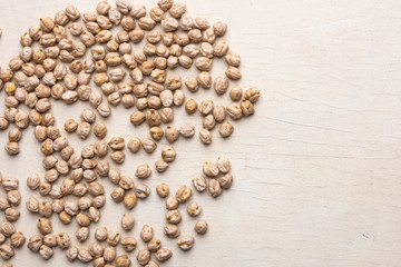 A lot of chickpeas on the table
