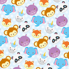 toy animals faces baby shower background