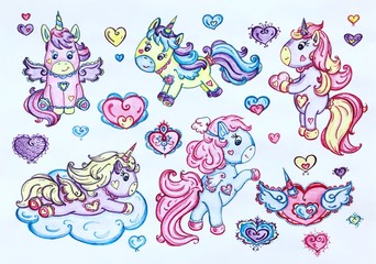 Watercolor unicorns