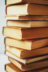 minimalism, old books on the white background