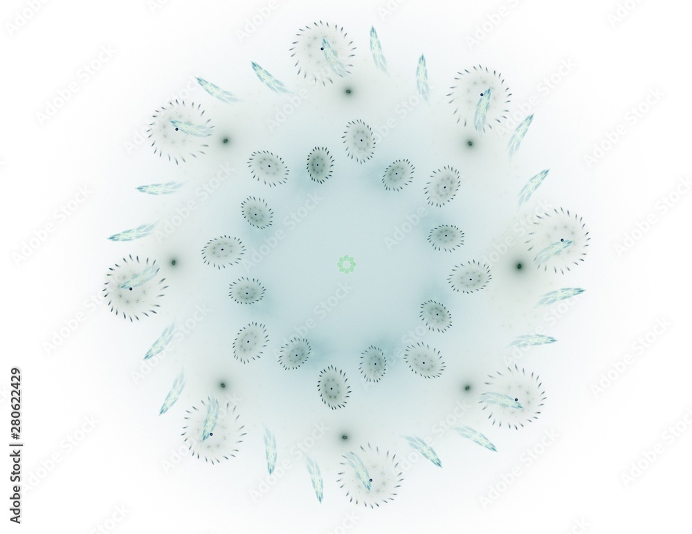 Poster abstract fractal color background with crossing circles and oval. motion illustration.