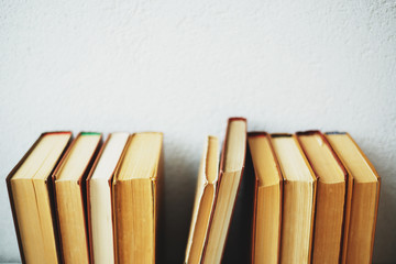 minimalism, old books on the white background