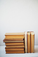 minimalism, old books on the white background