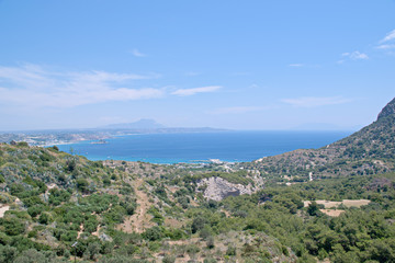 Fototapeta na wymiar Landscape shot of the island Kos in Kamari in Greece