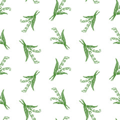 Seamless pattern of bunches of lilies of valley