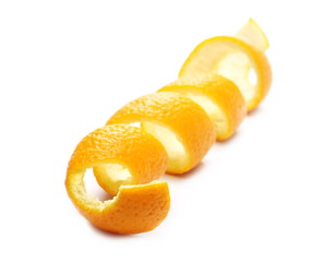 Orange peel isolated on white background