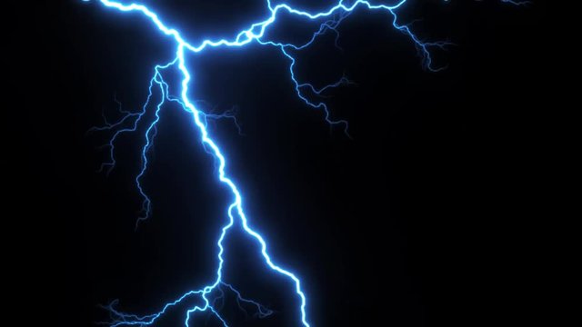 Electric Lightning Strikes Fx Animation Loop/ 4k animation of elegant lightning strokes visual fx with glowing electricity effect