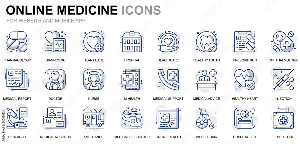 Aufkleber simple set healthcare and medical line icons for website and mobile apps. contains such icons as amb