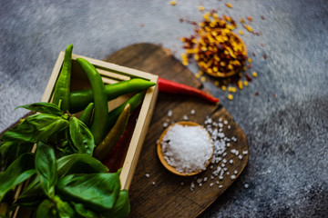 Cooking concept with fresh vegetables